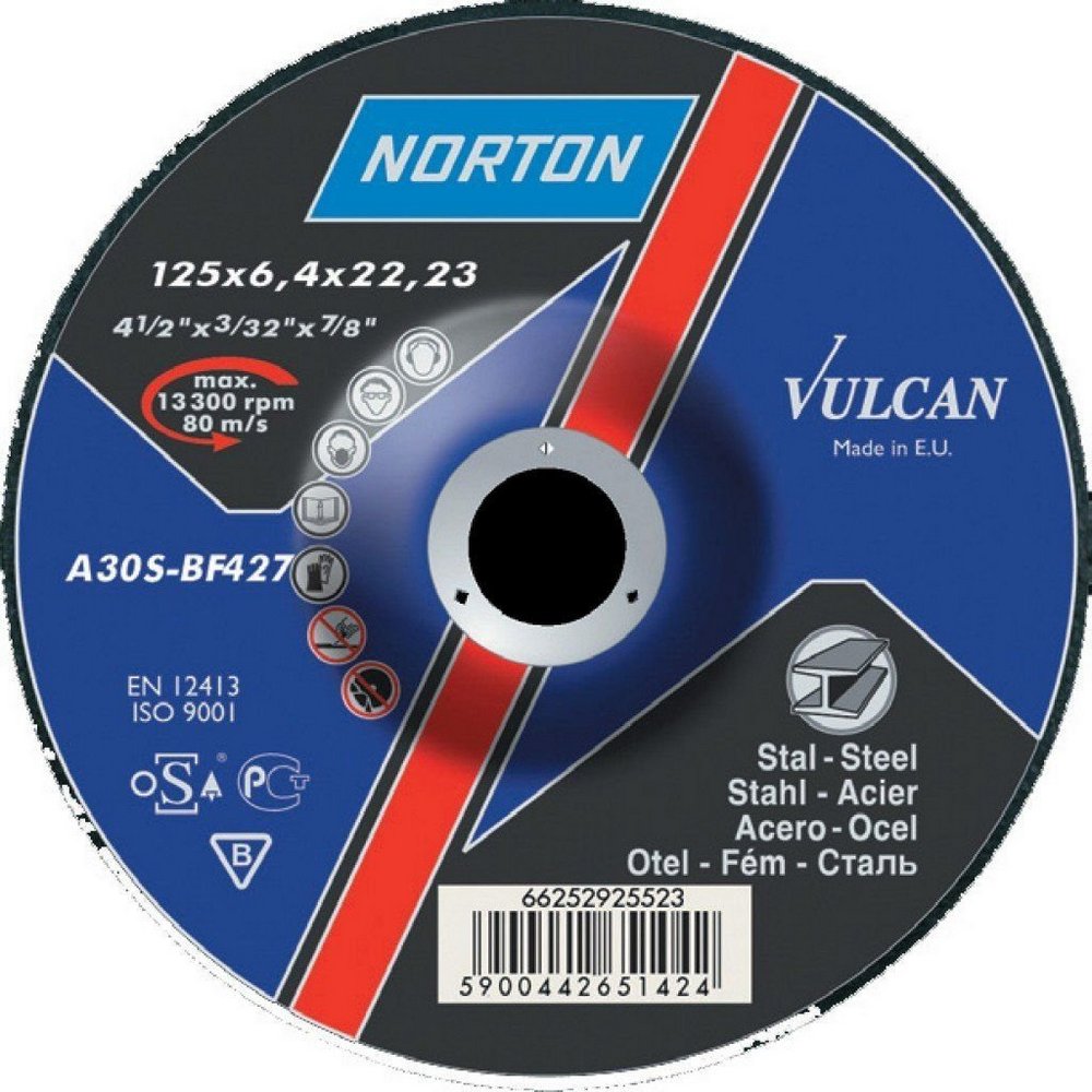 Круг зачистной 125*6,4*22,23 Norton inox Vulcan