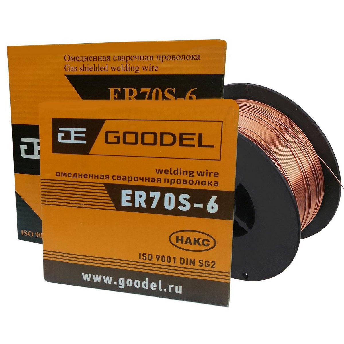 Проволока сварочная омедненная ER70S-6 д. 1,0мм (15кг) Goodel