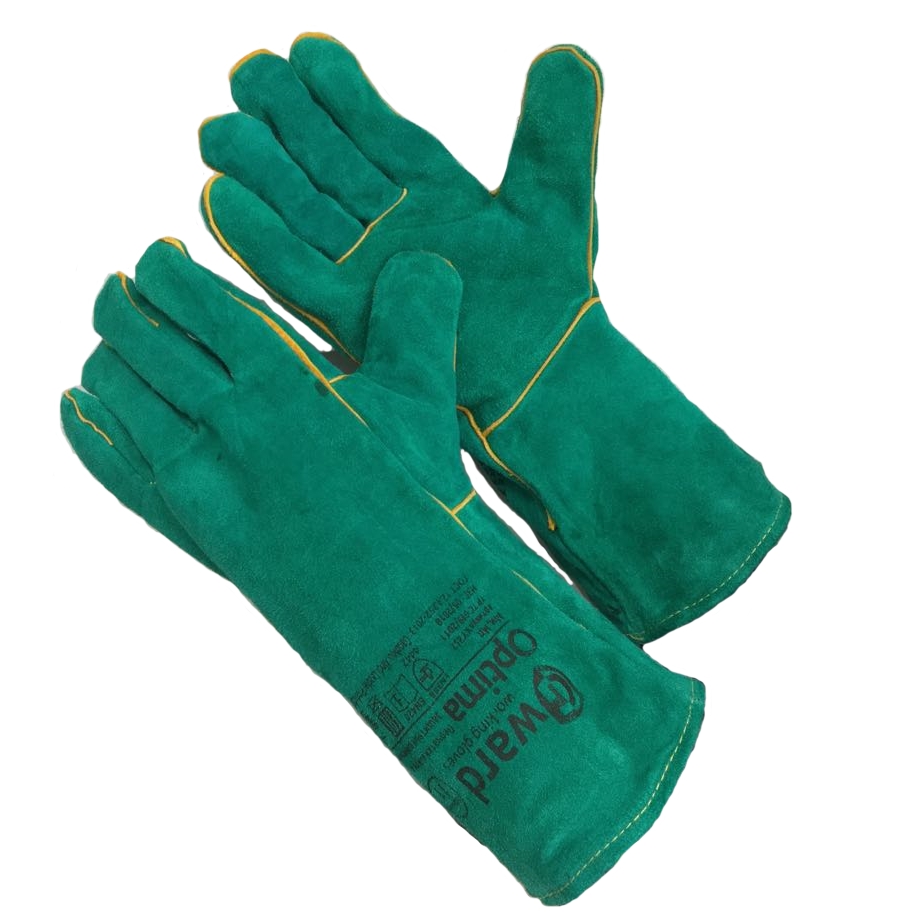 Краги из спилка зеленого цвета 12/60 GWARD Optima