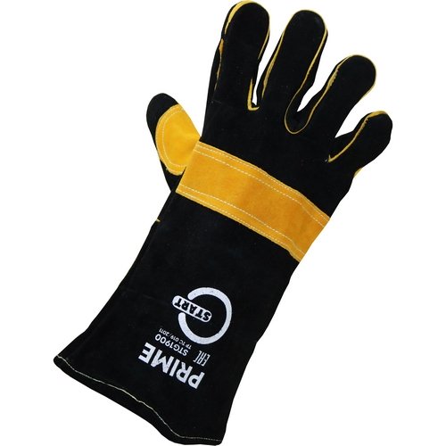 Краги Prime STG1900 спилковые усиленная ладонь Kevlar черные 5/50 Start