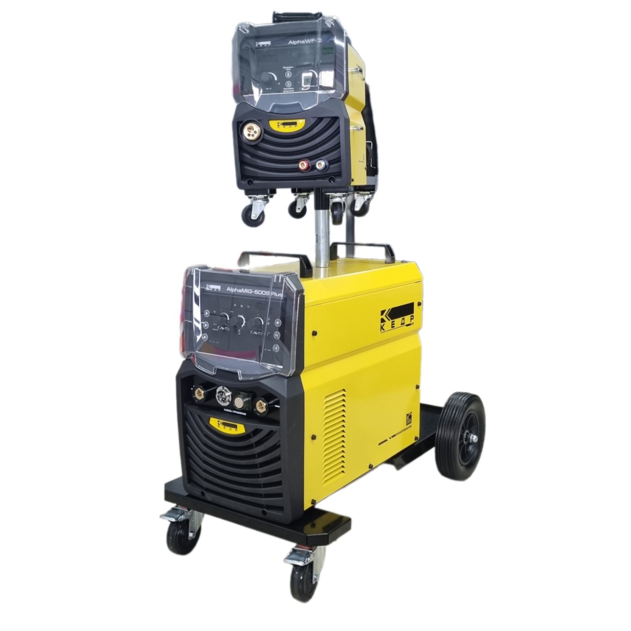 Полуавтомат сварочный КЕДР AlphaMIG-500S Plus (40–500А, 380В, AlphaWF-3, упр. 10м, колеса с платформой)