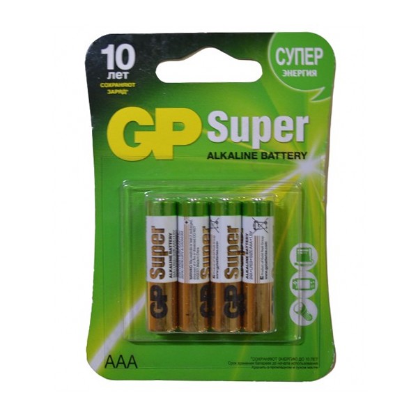Батарейка GP Super Alkaline LR03 4/BL ААА