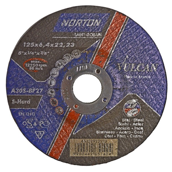 Круг зачистной 125*6,4*22,2 NV27 A30S Norton inox Vulcan