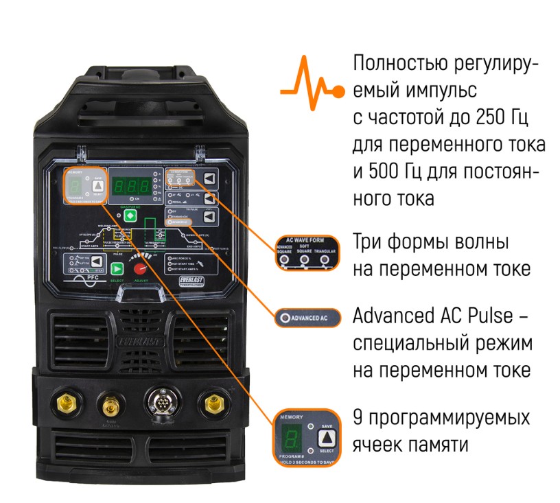 Аппарат аргонодуговой сварки PowerTig 210EXT 3EV210P Everlast — изображение 8