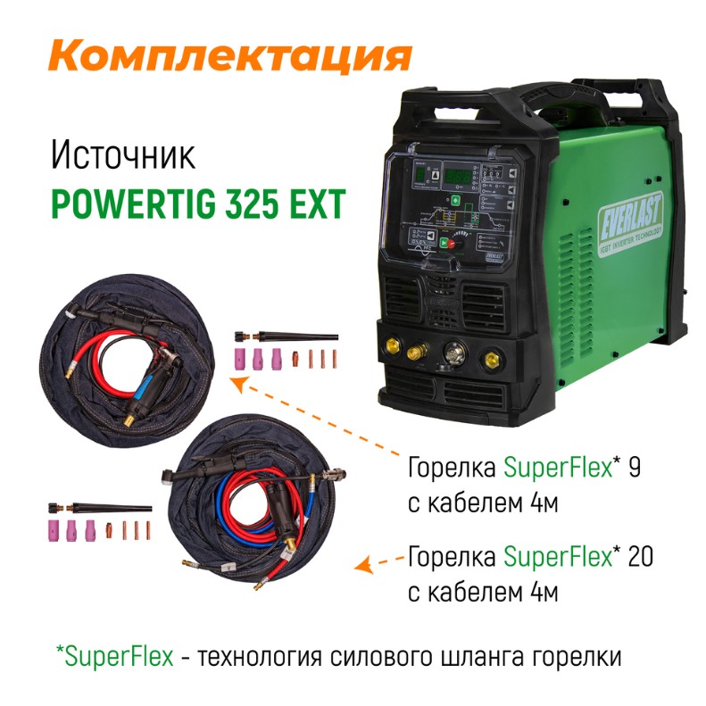 Аппарат аргонодуговой сварки  PowerTig 325EXT 3ph 380V Everlast — изображение 5