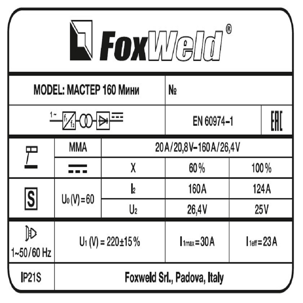 Инвертор сварочный Foxweld Мастер 160 мини — изображение 2