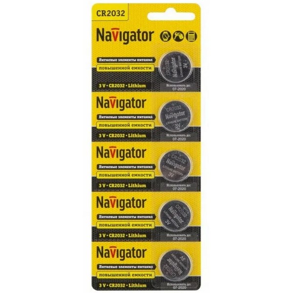 Батарейка NBT-CR2032-BP5 Navigator