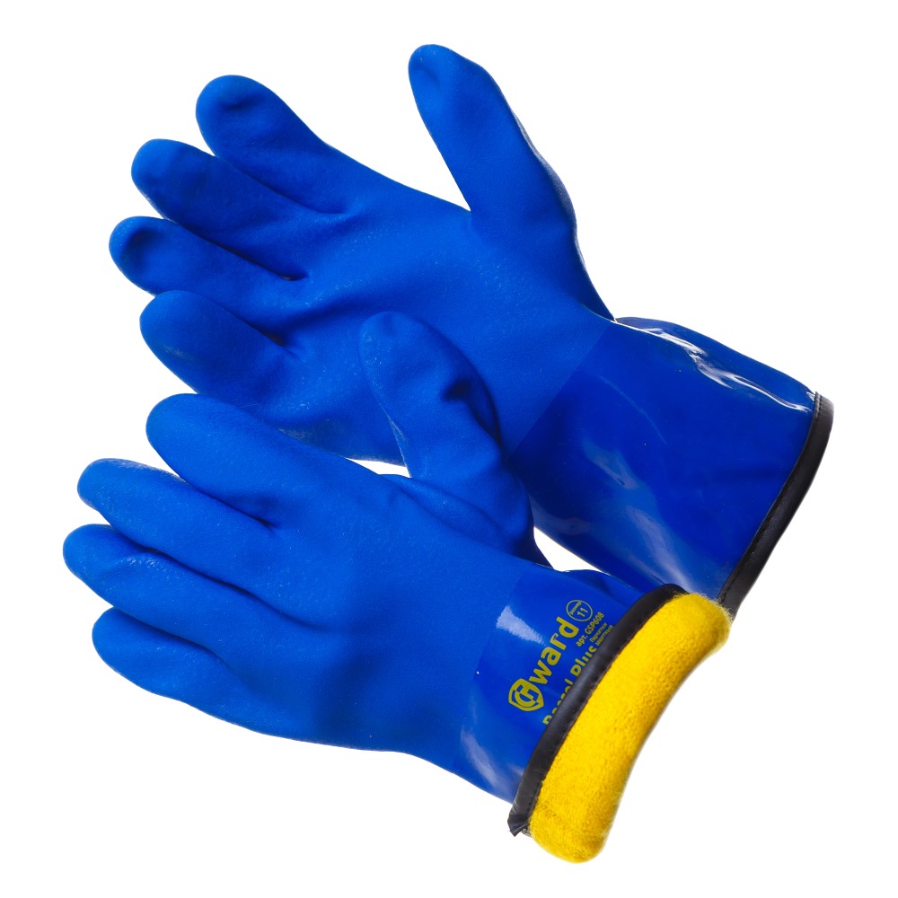 Перчатки КЩС МБС утеплённые с ПВХ, удлин. крага, синие GWARD Barrel Plus 6/60 (h-h 11 (XXL)) GSP608