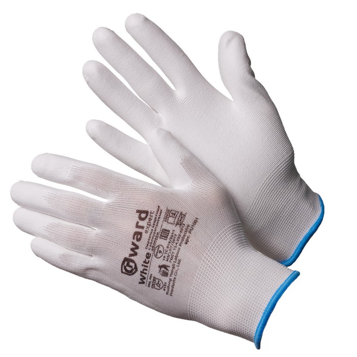 Перчатки нейлоновые с полиуретановым покрытием GWARD White (раз. 7) PU1001