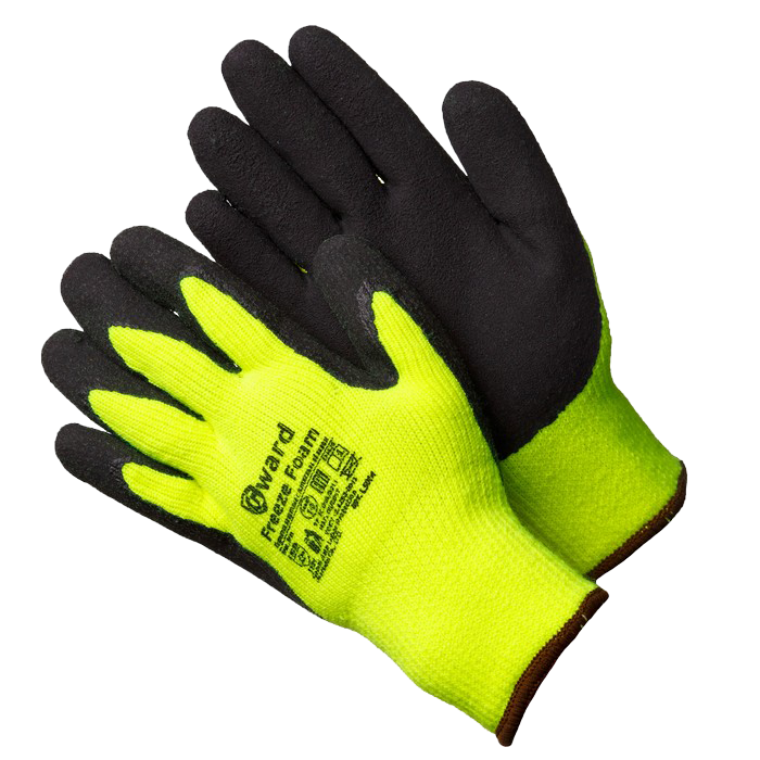 Перчатки акриловые зимние Freeze Foam цвета "Hi-Vis", покрытые вспененным латексом р-р 10 L5004