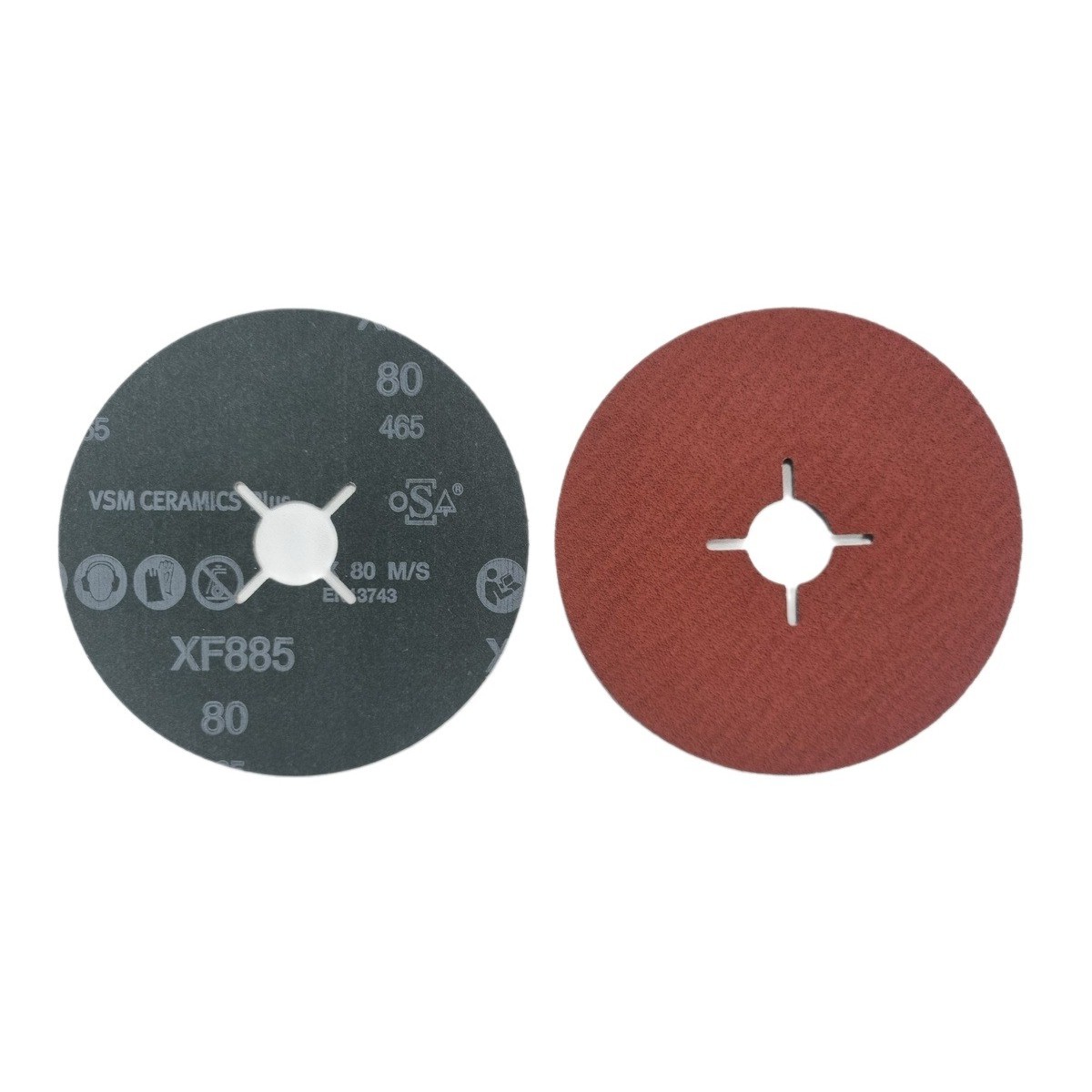 Круг фибровый VSM XF885 Сeramic Plus, d125мм, зерно Р80
