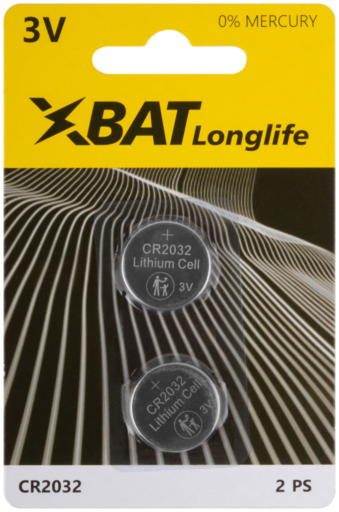 Батарейка литиевая CR2032-2BРС,  X-BAT (уп.2 шт!)