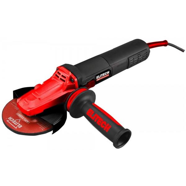 УШМ Elitech HD AG 1512E (б/щет,ф125мм 1500Вт,6000-12200об/мин,3кг,пл.пуск,пост.обор,антивибр.) 205377