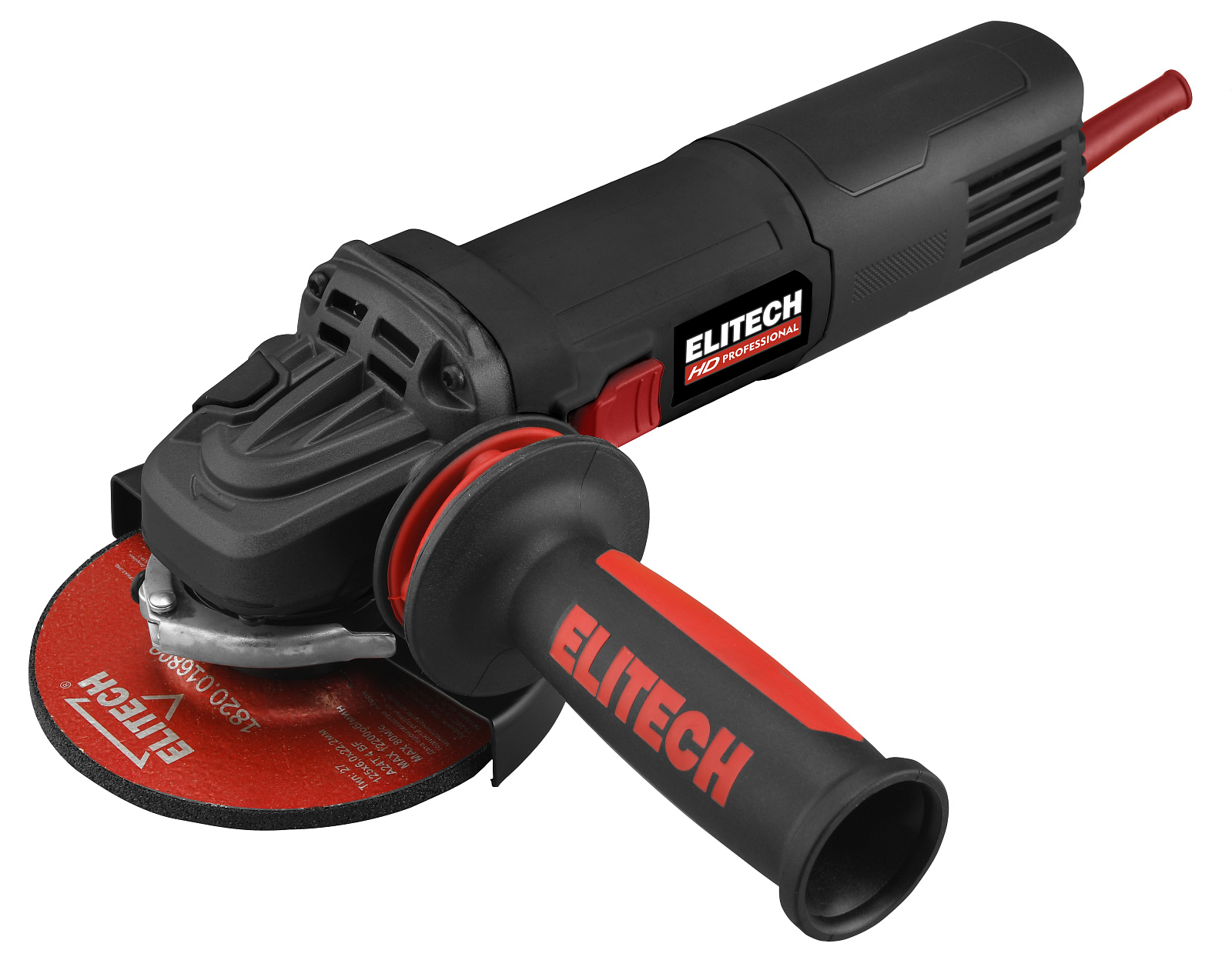 УШМ Elitech HD AG 1412E (125мм,1400Вт,2800-11000обмин,3.3кг,кор,QUICK-FIX,быстр.кожух,пл.пуск,пост