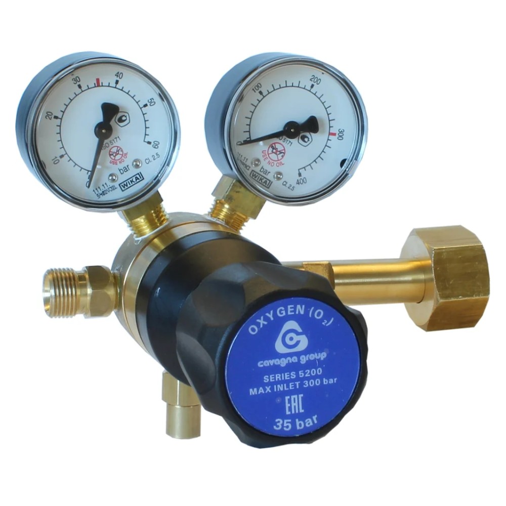 Регулятор 5200 (52H0905001), О2, 300/35 бар, 90 м3/ч вх. G3/4"; вых. G 3/8", ниппель 8-5 мм