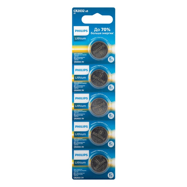 Батарейка литиевая PHILIPS Lithium CR2032 1/BL