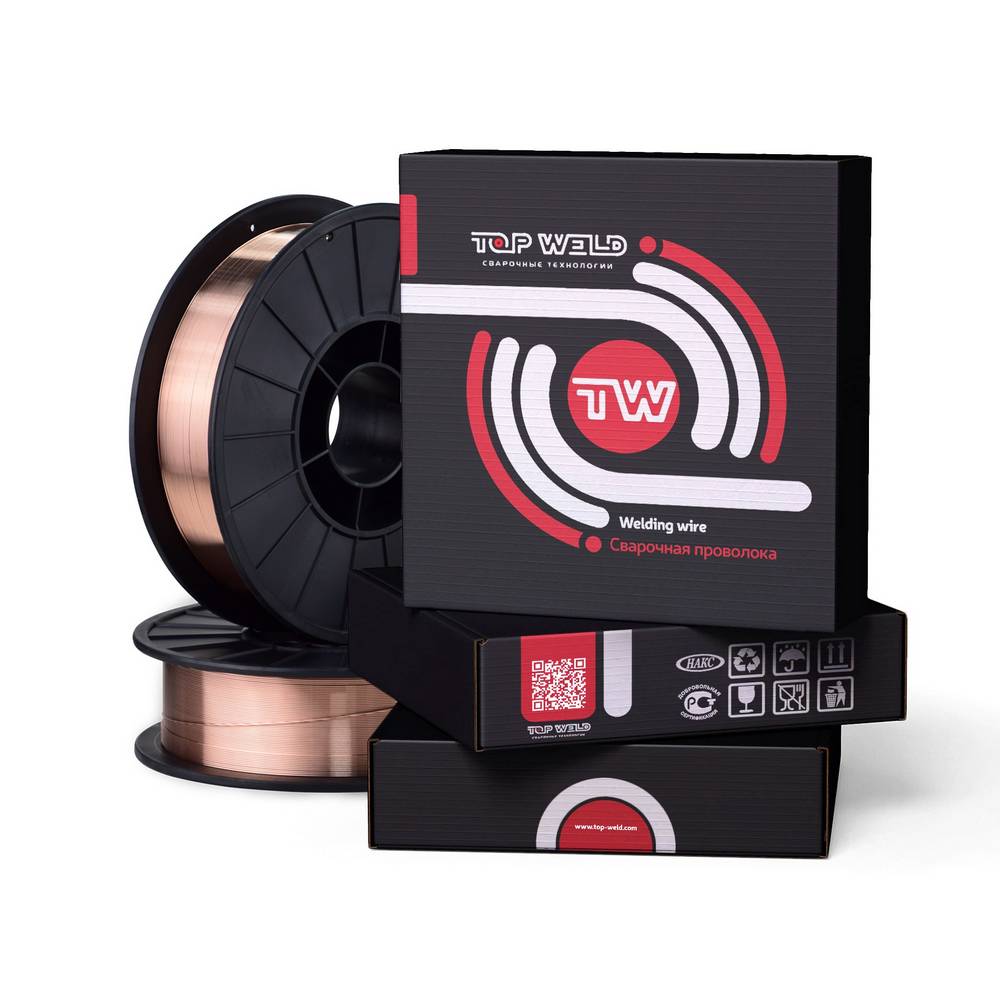 Проволока сварочная омедненная TW (СВ-08Г2С / D300 / d1,6 / 15 кг) ГОСТ ТОP WELD