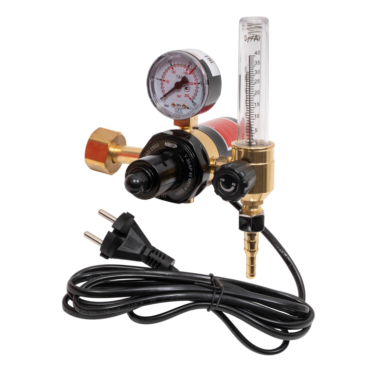 Регулятор расхода газа У 30/АР 40 КРП Р 220V с ротаметром и встроенным подогревателем 220V -15 KRASS